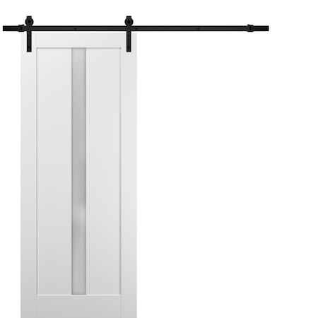 Sartodoors Barn Interior Door, 32" x 96", White QUADRO4112BD-B-WS-3296